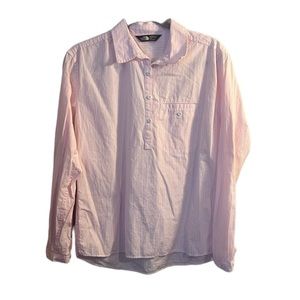 The North Face Striped Quarter Button Up Henley Blouse Top